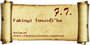 Fabinyi Tonuzóba névjegykártya